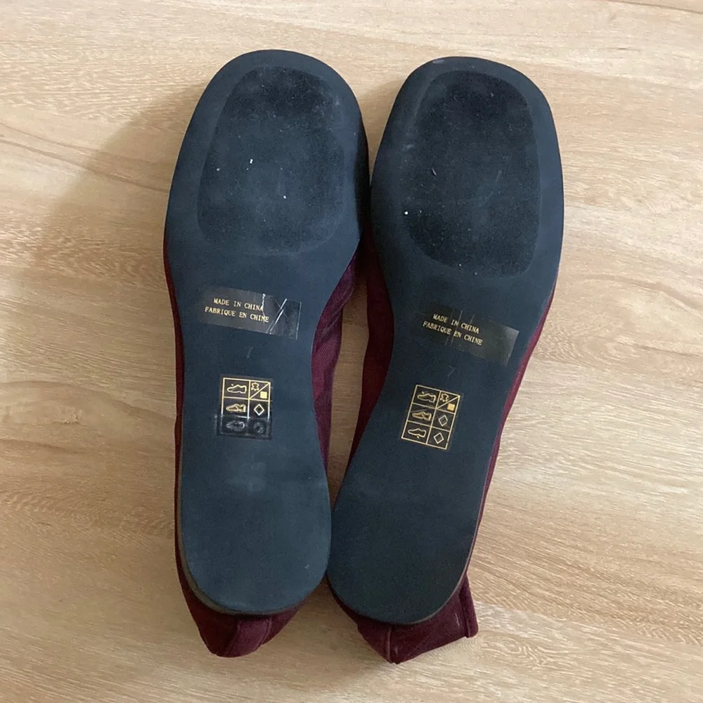 Jeffrey Campbell Mesh Ballet Flats Burgundy Red 7